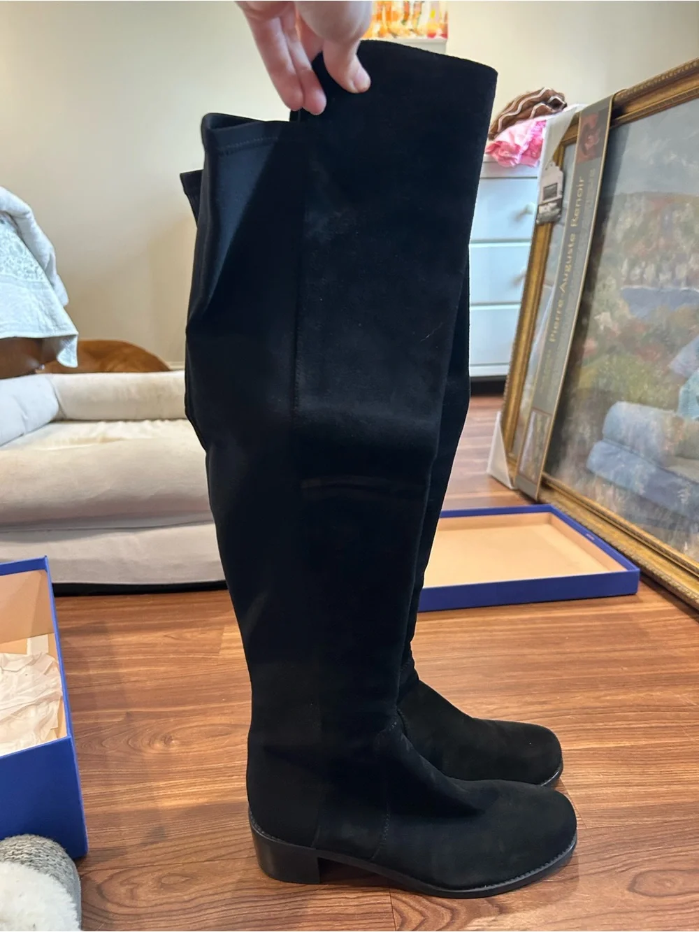 Stuart Weitzman 5050 OVER-THE-KNEE BOOT in Black Suede